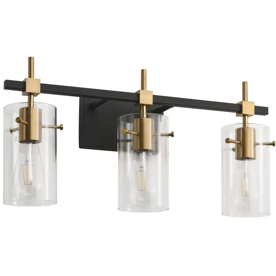 Vintage Vanity Lights 3-Light Glass Shade Bathroom Fixture Over Mirror