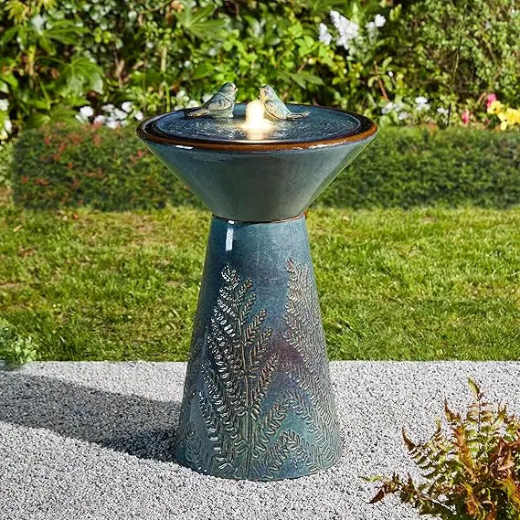 Glitzhome Outdoor Water Fountain With LED Light And Pump