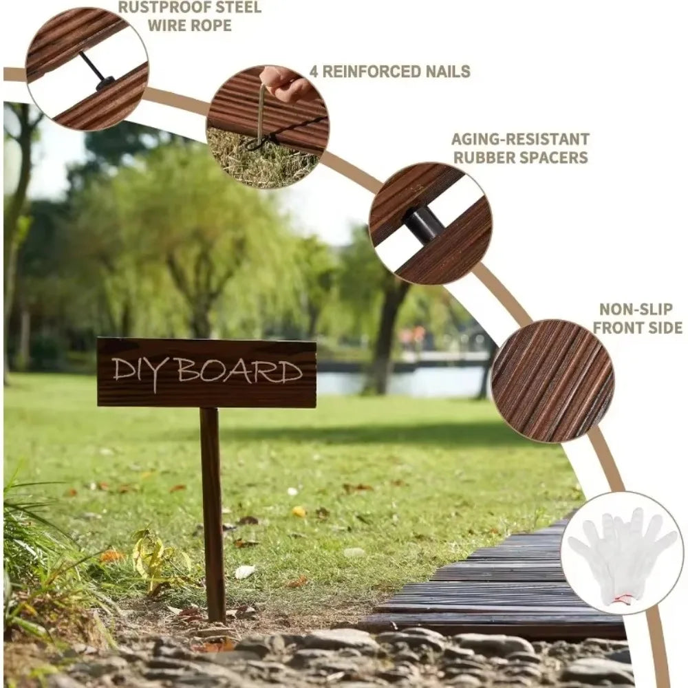 Outdoor Wooden Walkway Roll Out Flooring For Patio Garden Decor