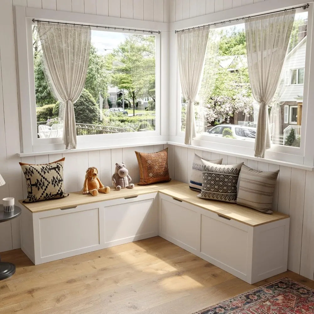 L Shape Kitchen Nook Bench With Hidden Storage Corner Dining