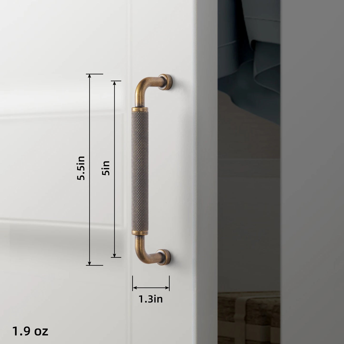 Goo-Ki Antique Brass Knurled Cabinet Pulls For Kitchen Cabinets
