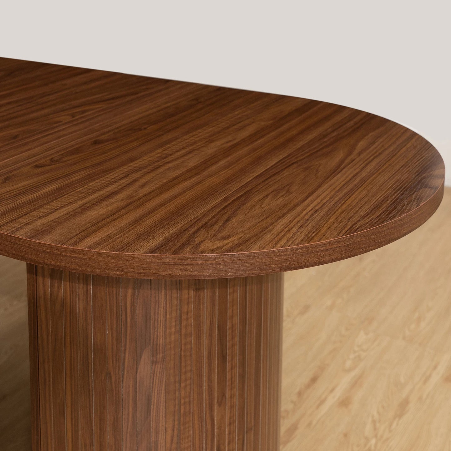 Wooden Oval Dining Table Seats Six To Eight Modern Base