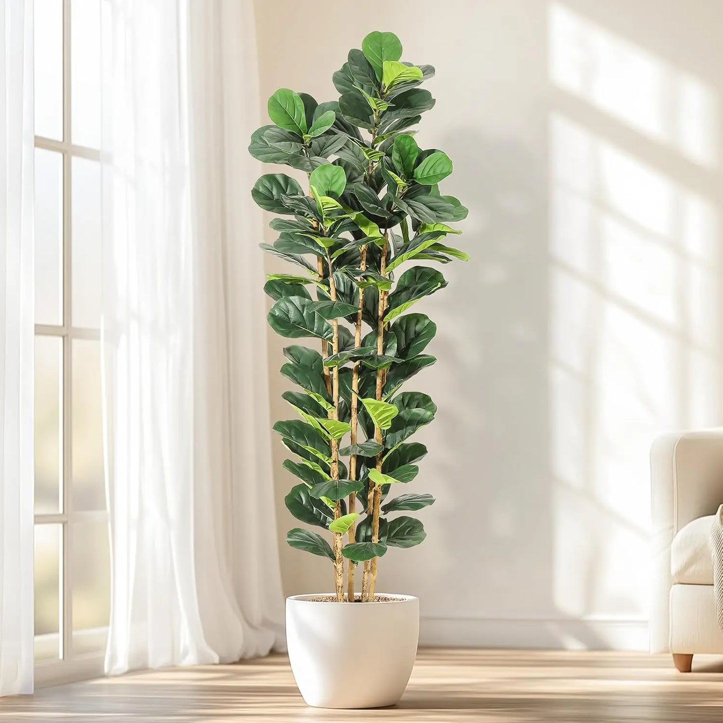 HiMISSCN Fiddle Leaf Fig Artificial Tree With Pot For Home Decor