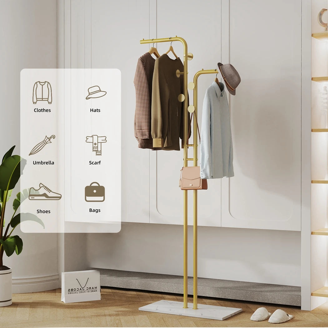 Wisfor Heavy Duty Metal Coat Rack Stand With 5 Hooks