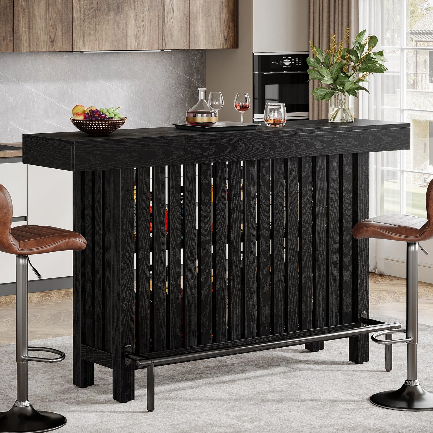 Tribesigns Home Bar Unit With Footrest