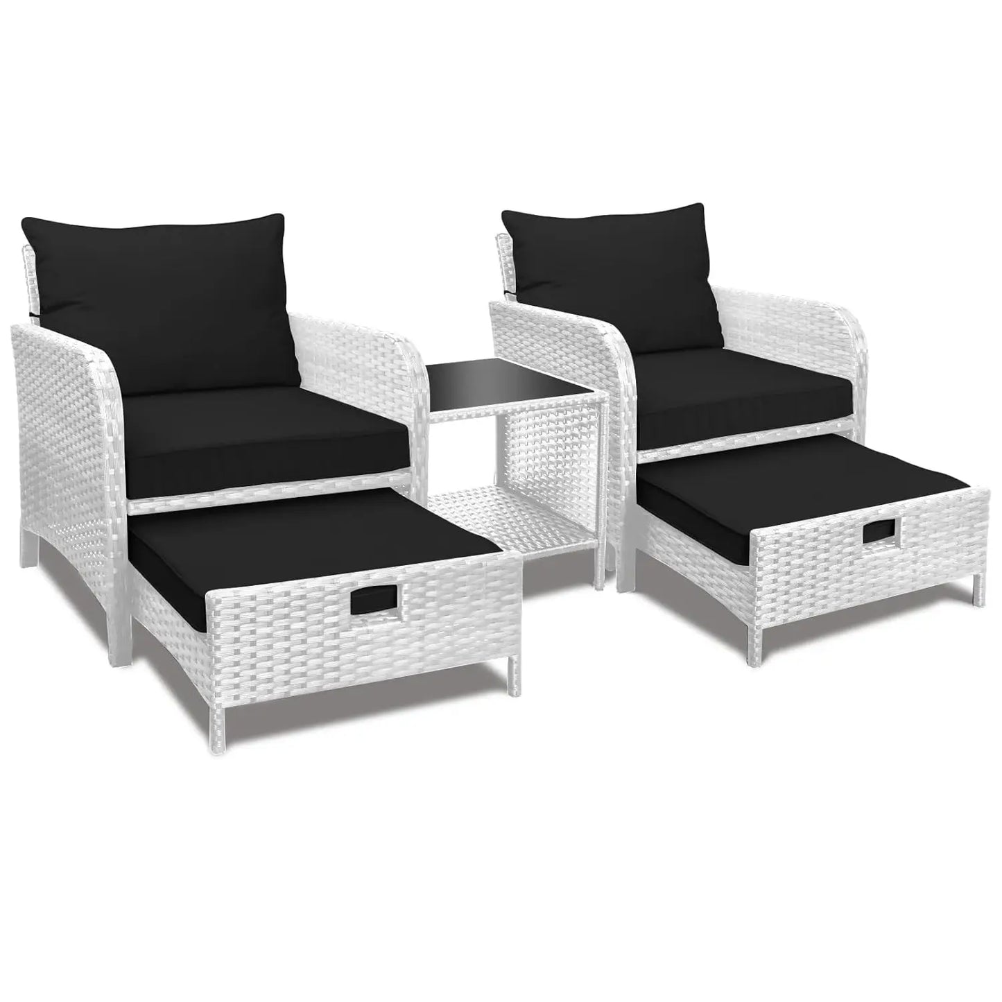 Balcony Patio Conversation Set In Rattan Wicker Outdoor Cushions