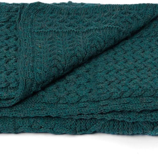 Irish Merino Wool Patchwork Throw Blanket