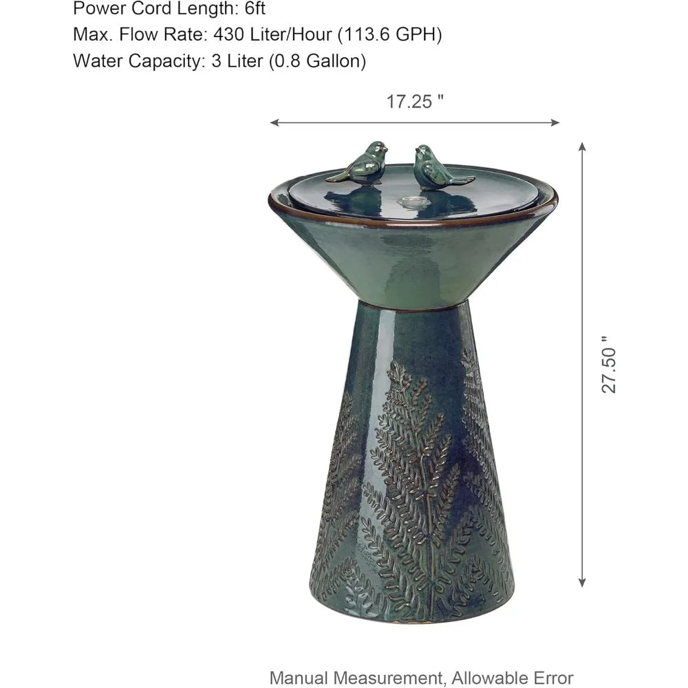 Glitzhome Outdoor Water Fountain With LED Light And Pump