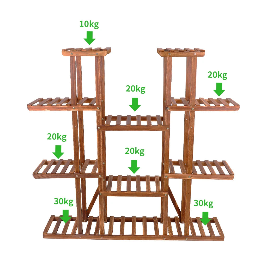 WisforFrame Wooden Plant Shelf Multi Tier Flower Pot Stand