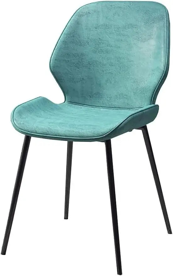 Set Of 2 PU Cushioned Back Dining Chairs European Style
