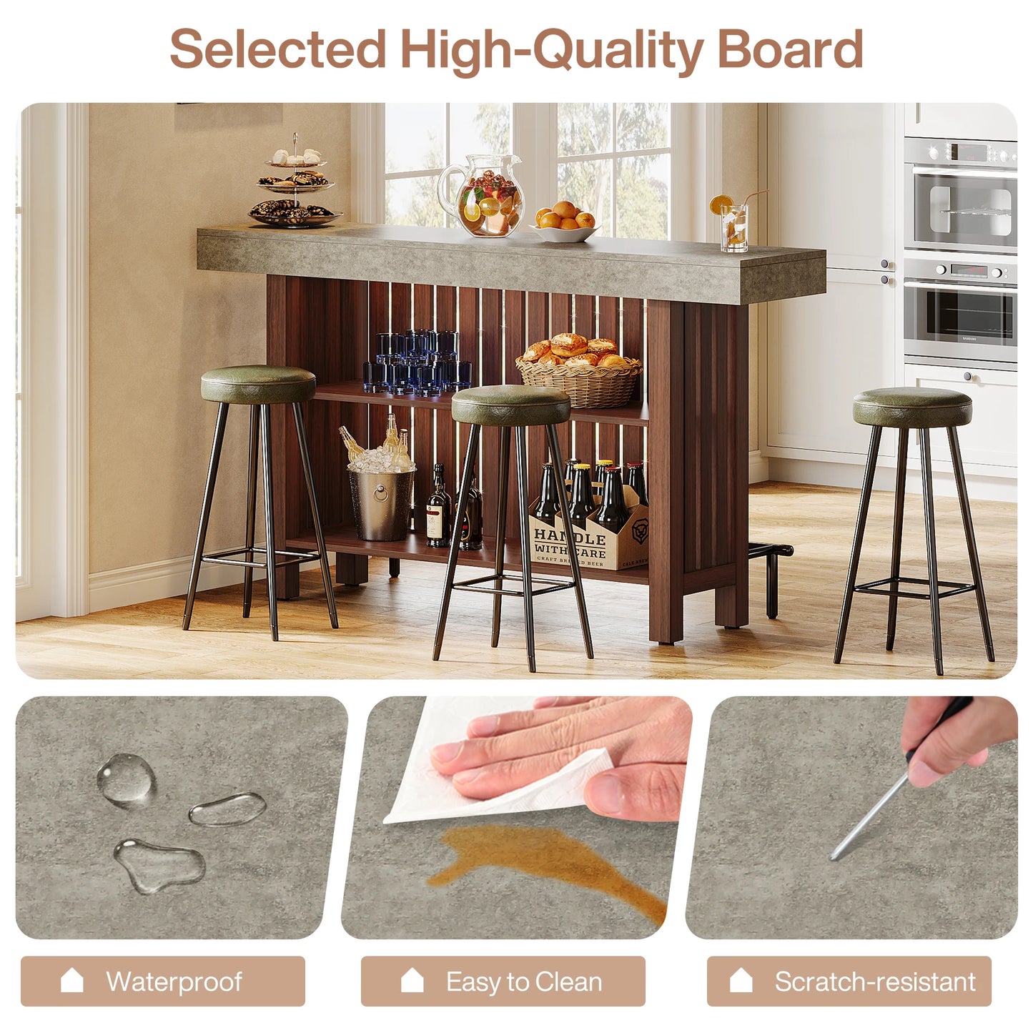 Tribesigns Home Bar Unit With Footrest