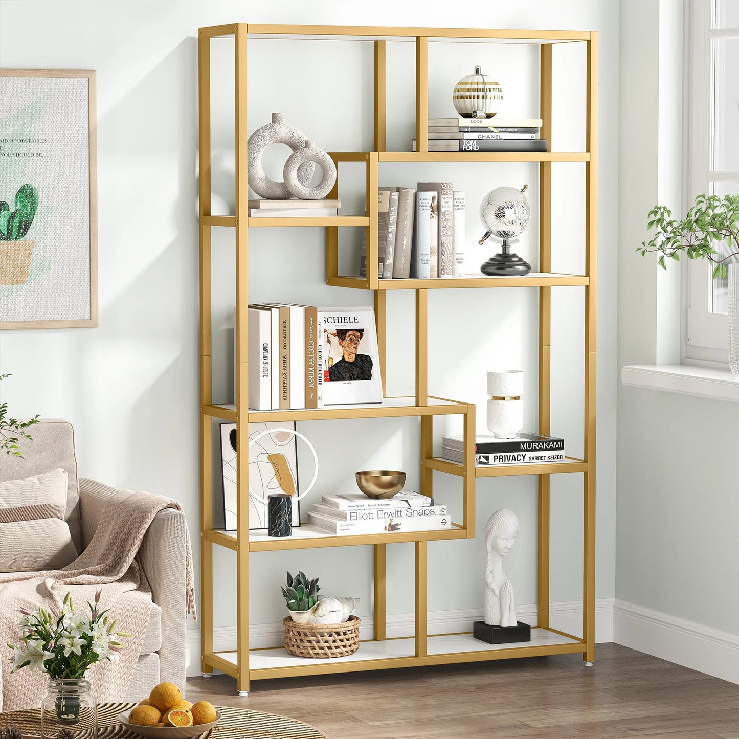 Tribesigns Modern Bookshelf Etagere Display Shelf