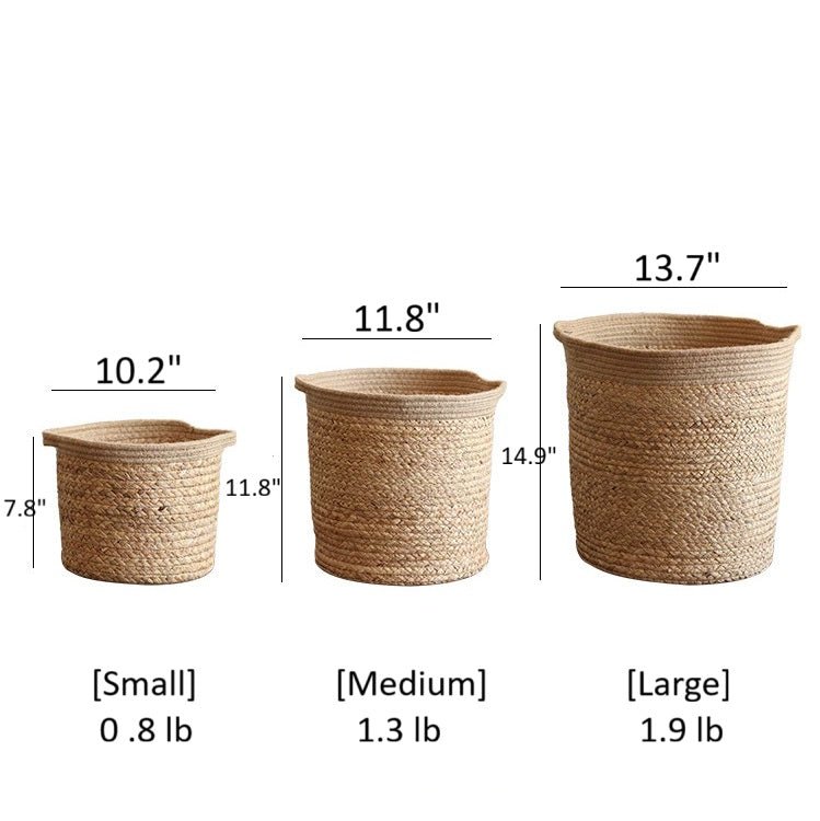 Natural Cylinder Storage And Planter Basket For Home Organization