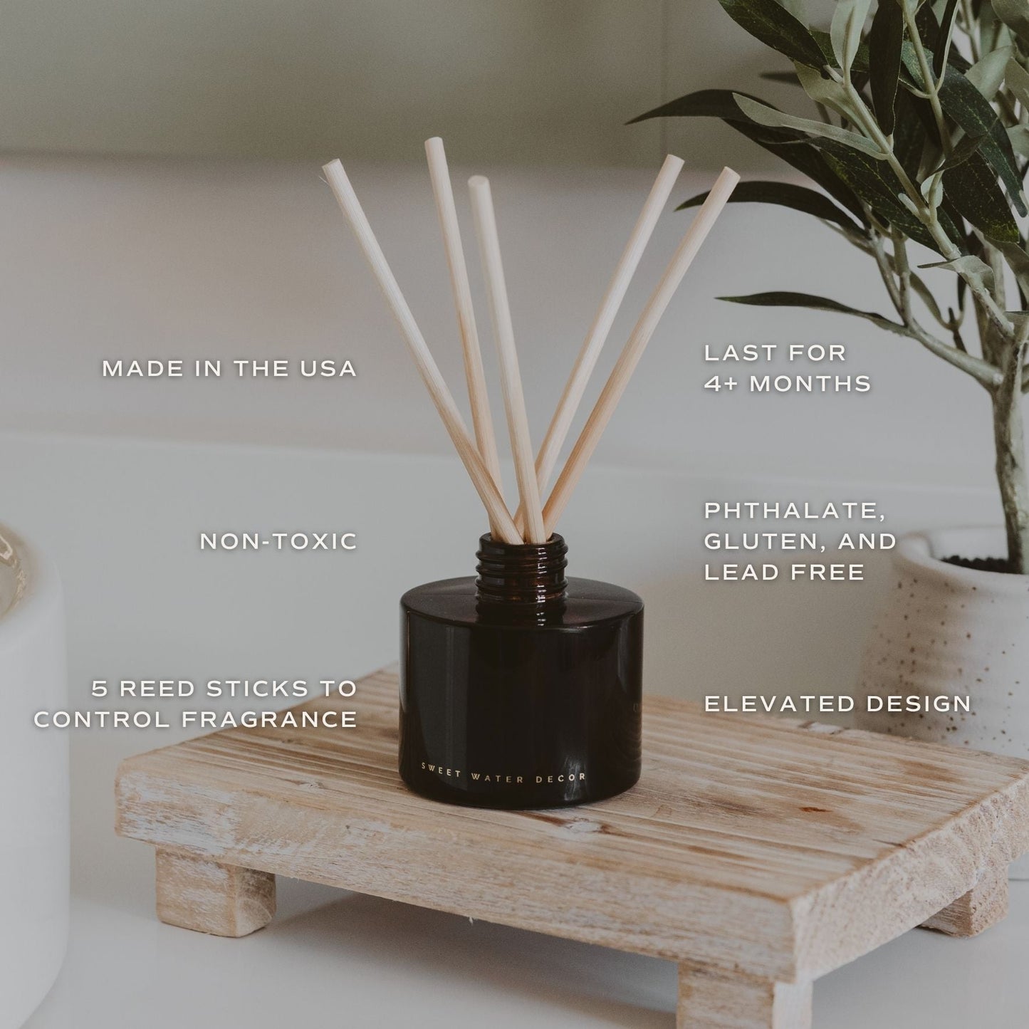 Warm and Cozy Amber Tinted Glass Jar Reed Diffuser