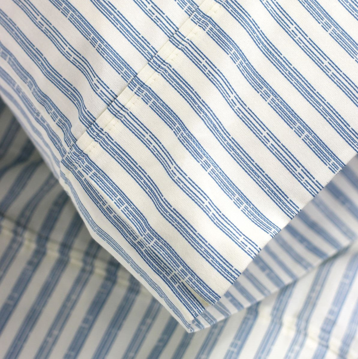 Bamboo Stripe Sheet Set In Cotton Sateen, Soft And Durable