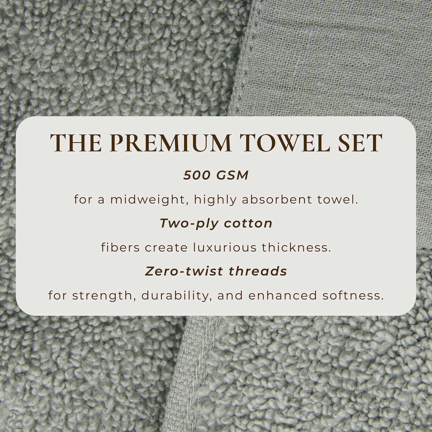 Cotton Linen Border Towel Set, Six Piece Priya Collection