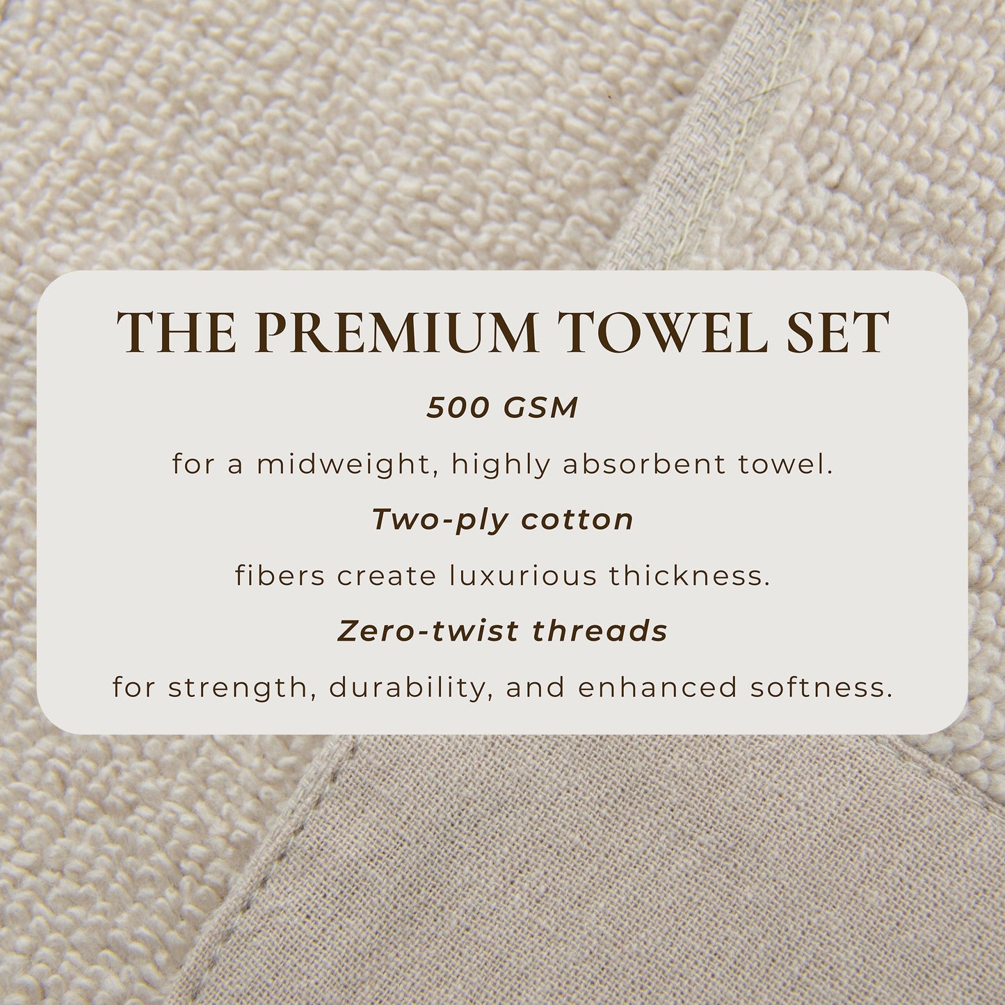 Cotton Linen Border Towel Set, Six Piece Priya Collection